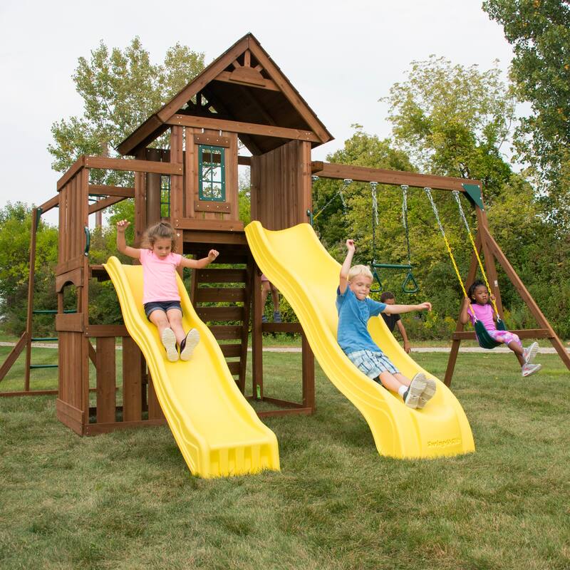 Swing-N-Slide Timberview Wooden Outdoor Swing Set