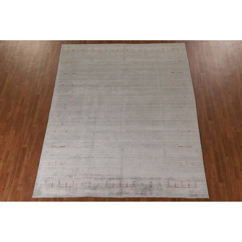 Gabbeh Area Rug Handmade Tribal / Striped Wool Carpet - 7'11"x 9'9"