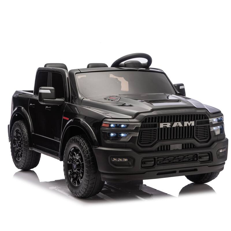 2-Seater Ride-On Truck Black Kids Electric Truck with Music