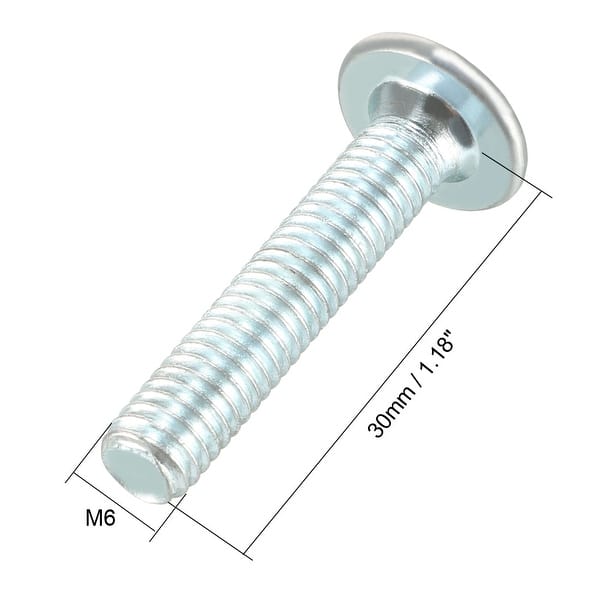 M6x30mm Hex Socket Head Screws Fastener Zinc Plated 40pcs - Silver Blue ...