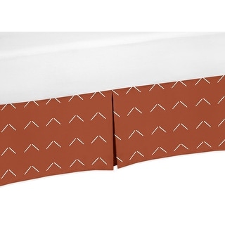 Boho Arrow Boy Girl Crib Bed Skirt - Ivory Burnt Orange Modern Farmhouse Southwest Shabby Chic Neutral for Bohemian Diamond