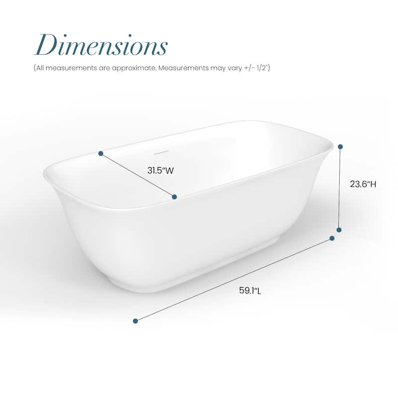 Orion 59" x 31.5" Soaking Bathtub