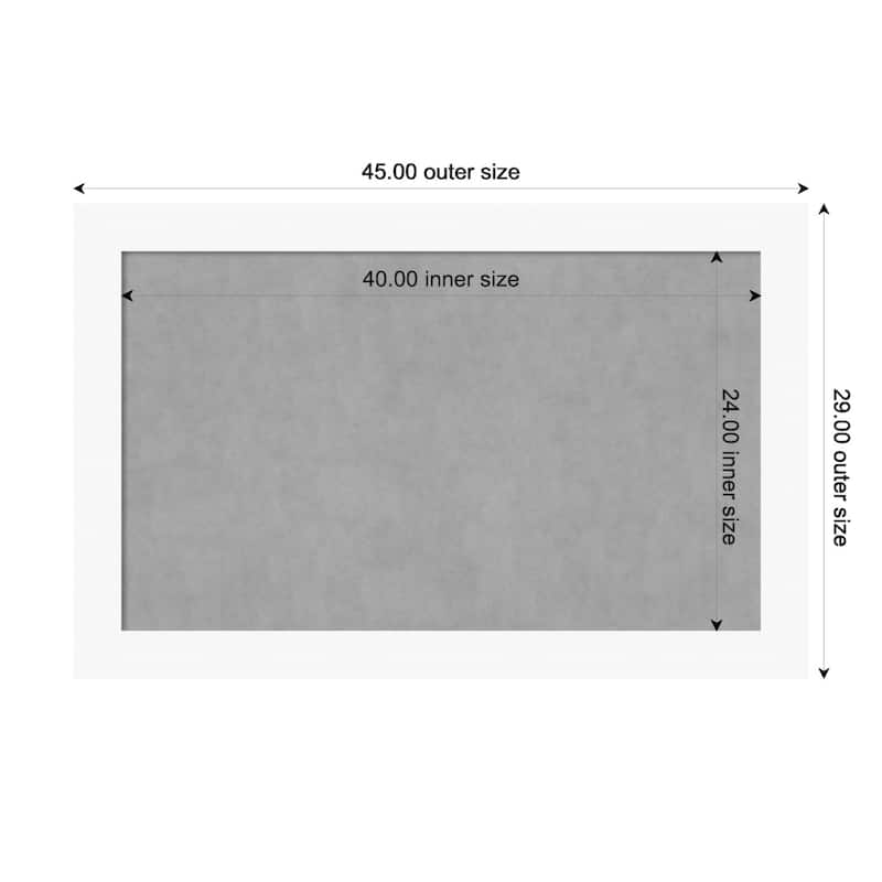 Amanti Art Basic White Framed Magnetic Board - Board Size 40x24