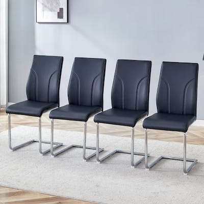 Ergonomic Dining Chair Set of 4 Curved High Back Dining Chair with Curved Metal legs Guest Chair Kitchen Chair