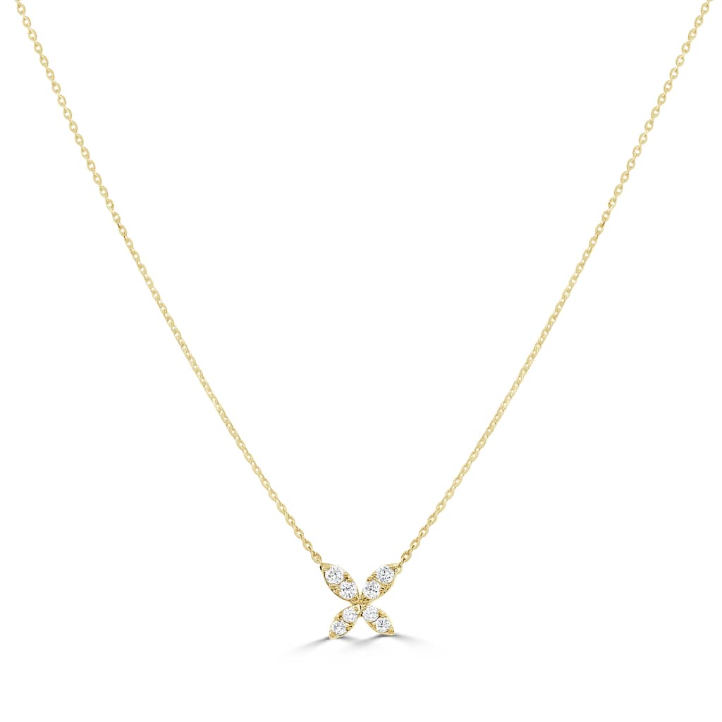 Joelle Collection 14K Gold Diamond Butterfly Necklace