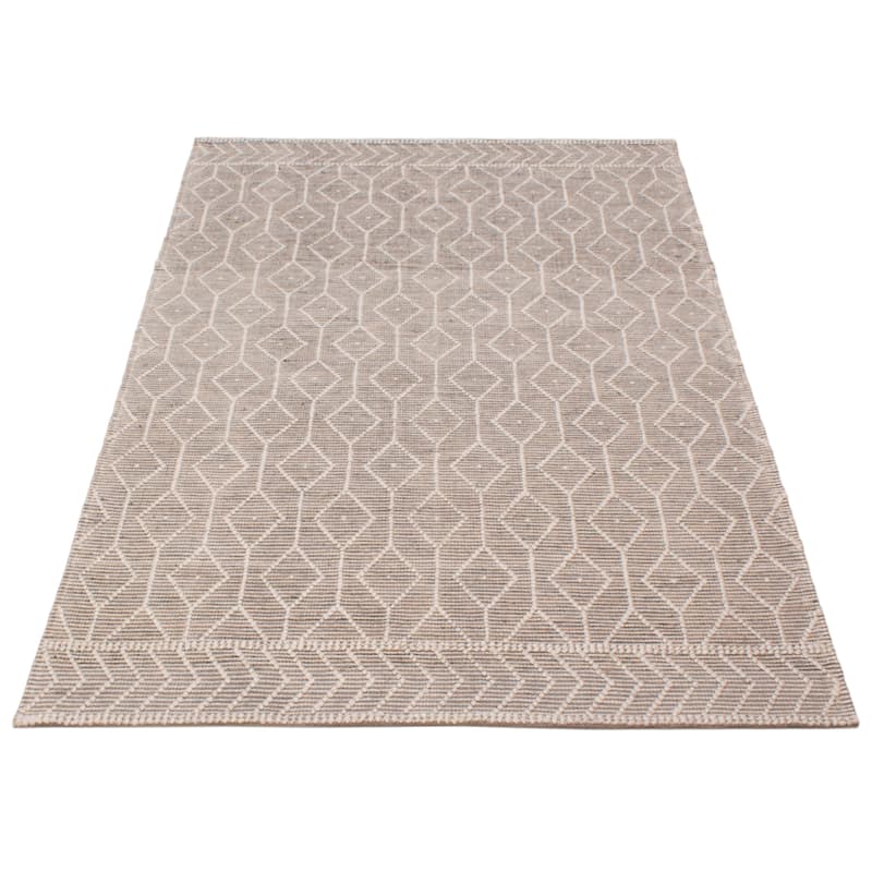 ECARPETGALLERY Braid weave Sienna Grey Wool Rug - 6'0 x 9'3