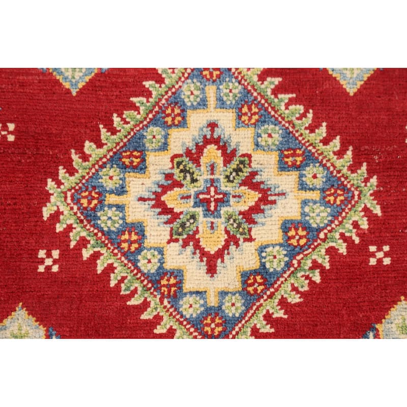 Red Kazak Accent Rug Handmade Wool Carpet - 3'4" x 5'2"