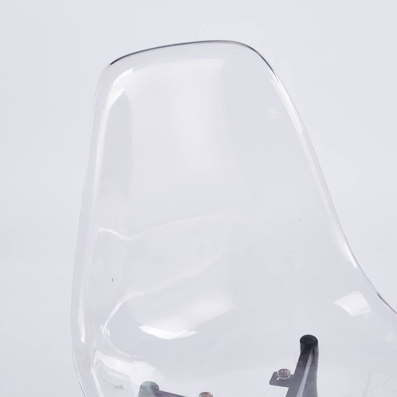 Transparent Shell Dining Chairs, Metal Legs Modern Design, Set of 4