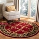 preview thumbnail 93 of 141, SAFAVIEH Lyndhurst Setareh Traditional Oriental Trellis Rug 5'3" Round - Red/Black - Round