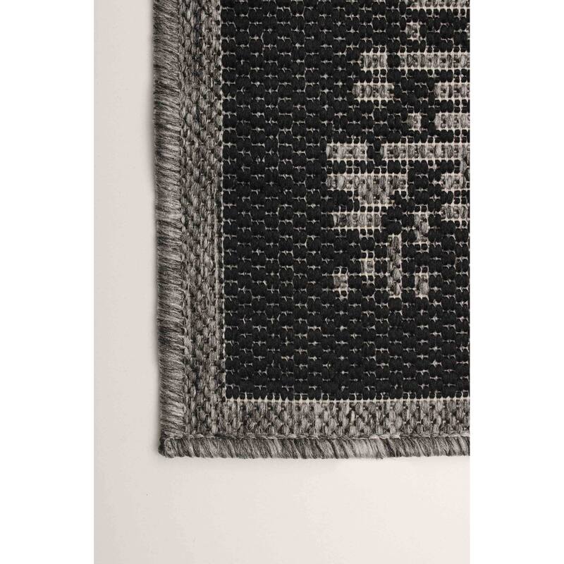 ECARPETGALLERY Machine Woven Edge Grey Area Rug