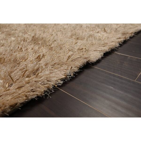 slide 2 of 7, Hand MadeTan Shag Polyester Modern & Contemporary Oriental Area Rug