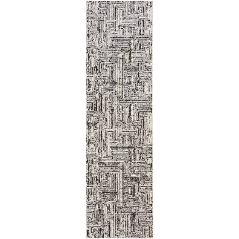 Calvin Klein Irradiant Indoor only Abstract Area Rug - 2' 3" x 7' 6" - Black/Cream - Runner