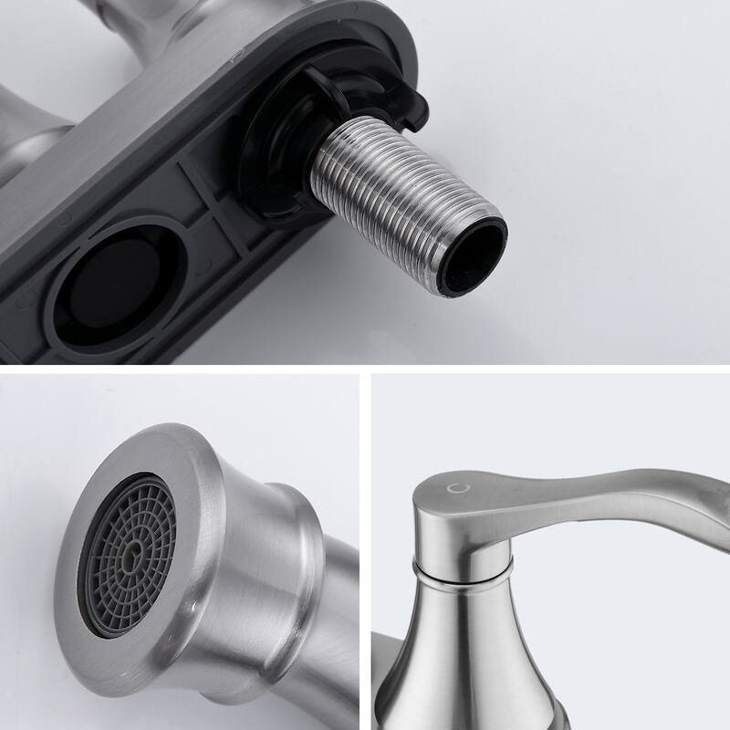 4 inches Centerset Bathroom Faucet 360° Swivel Spout, with Pop Up Drain - Brushed Gold