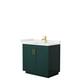 Option Green, Gold Trim, White Quartz Top
