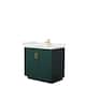 Option Green, Gold Trim, White Quartz Top