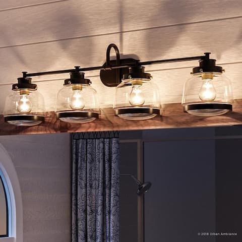 Luxury Industrial Chic Bathroom Vanity Light, 11.25"H x 35.75"W, with Art Deco Style, Olde Bronze Finish by Urban Ambiance