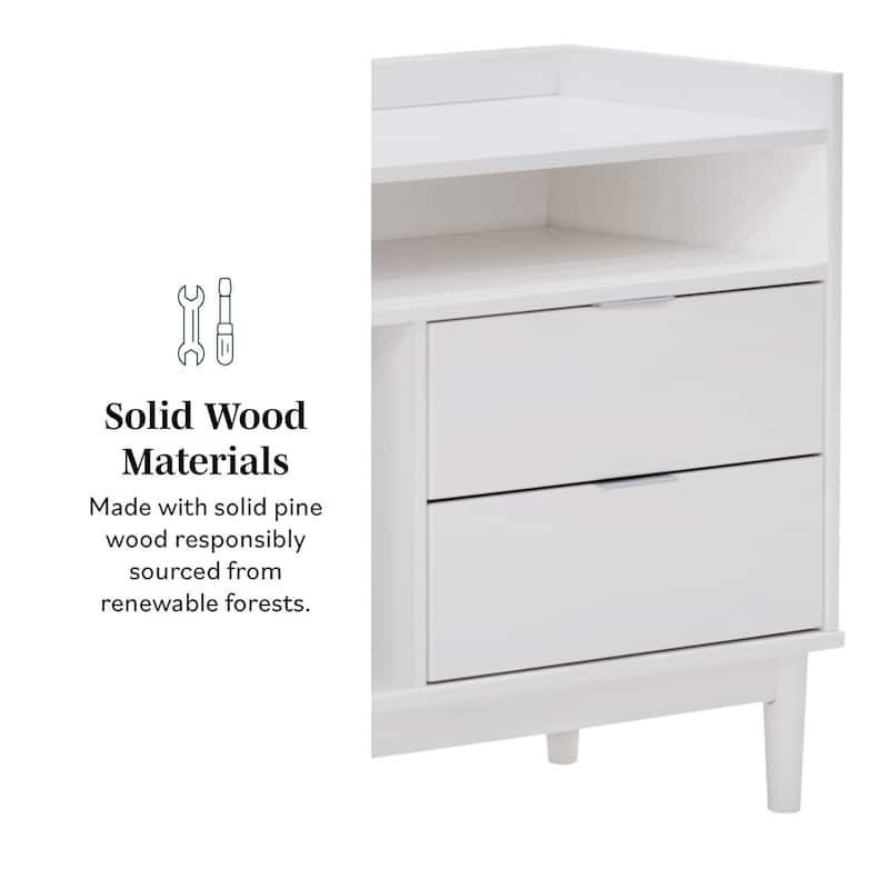 Middlebrook Modern Gallery-Top Solid Wood Nightstand (Set of 2)