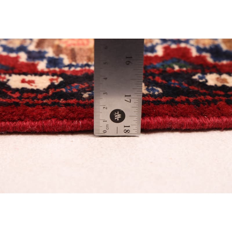 ECARPETGALLERY Hand-knotted Melis Vintage Cream, Red Wool Rug - 7'1 x 7'1