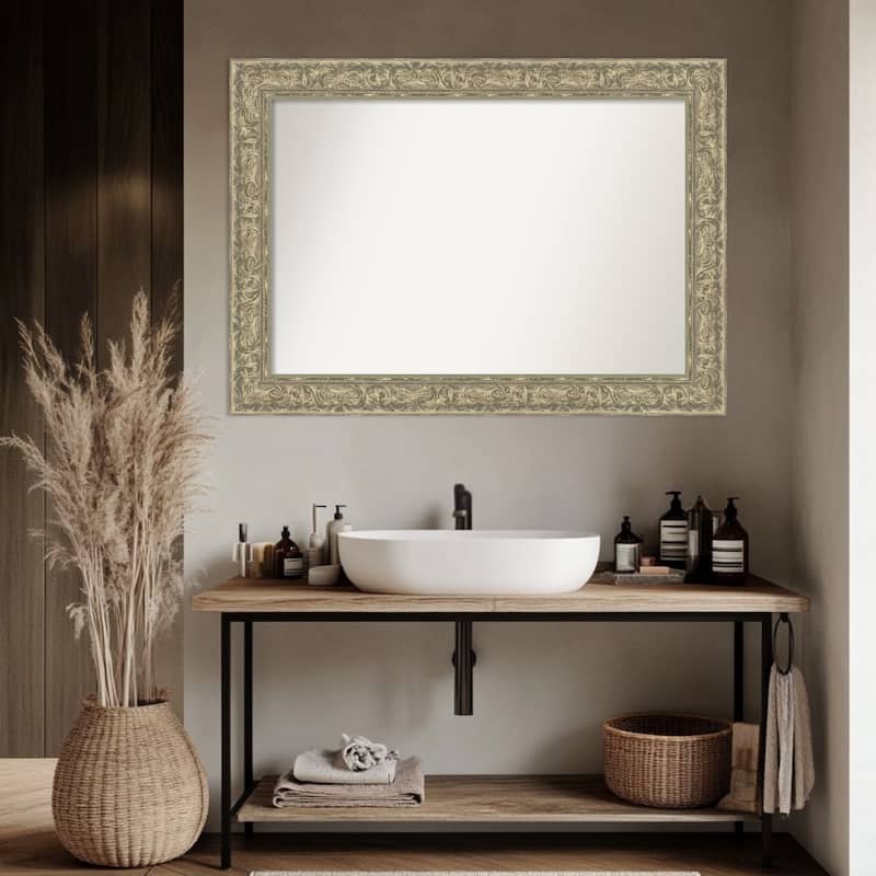 Luxe Non-Beveled Framed Bathroom Vanity Wall Mirror