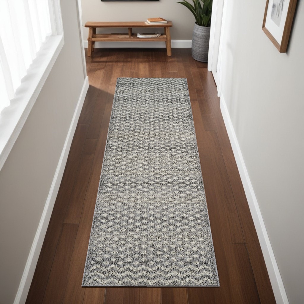 Bizin Distressed Stain Resistant Woven Durable Area Rug By HomeRoots - 2' X 8'