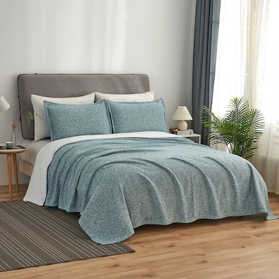 3 Piece Heather Jersey Blanket Knit Blanket