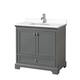 Option Dark Gray / White Cultured Marble Top / Polished