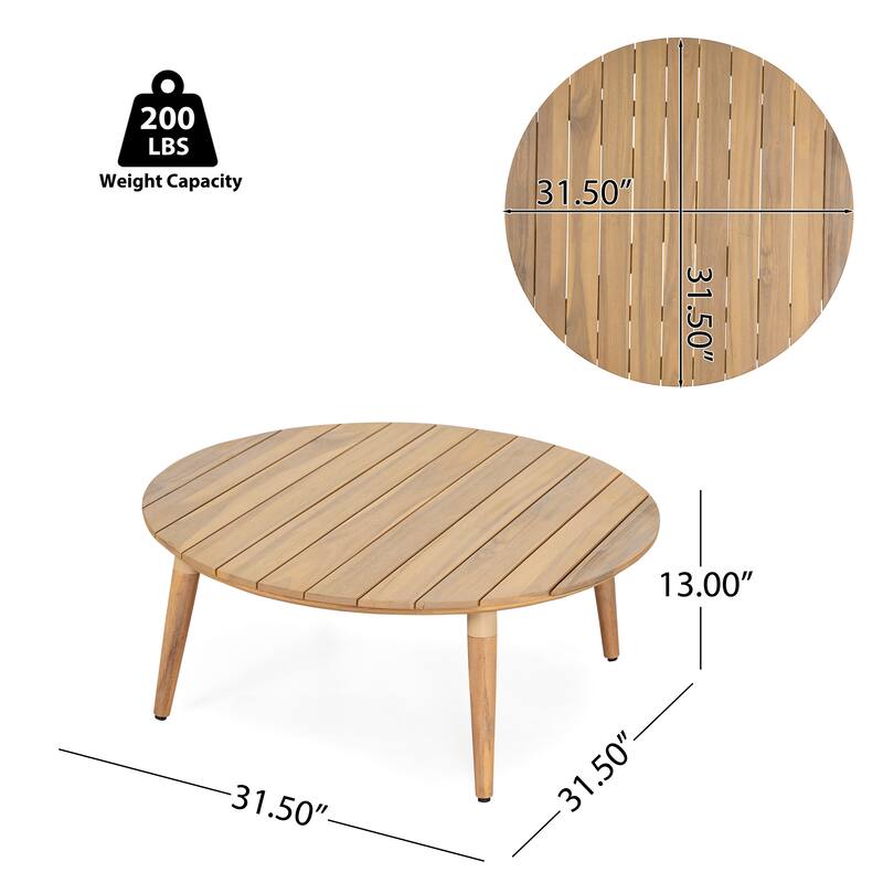 Christopher Knight Home - Linda Acacia Wood 4 Piece Outdoor Chat Set