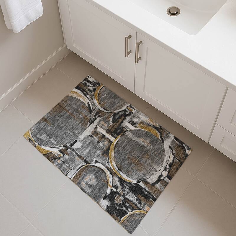 Machine Washable Indoor/ Outdoor Modern Erie Chantille Rug