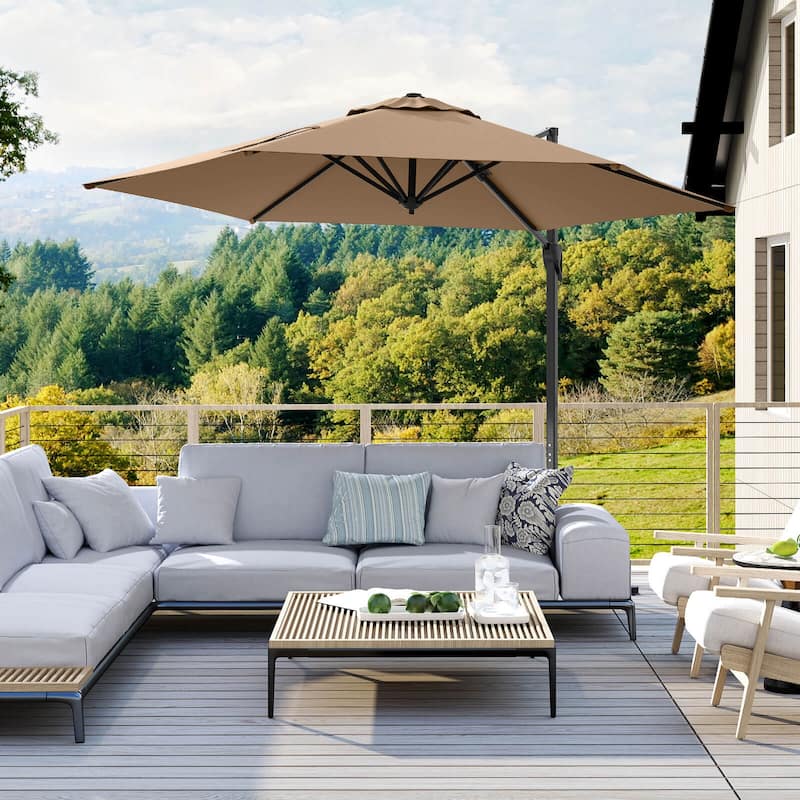 Costway 9 FT Cantilever Patio Umbrella Offset Hanging Umbrella with
