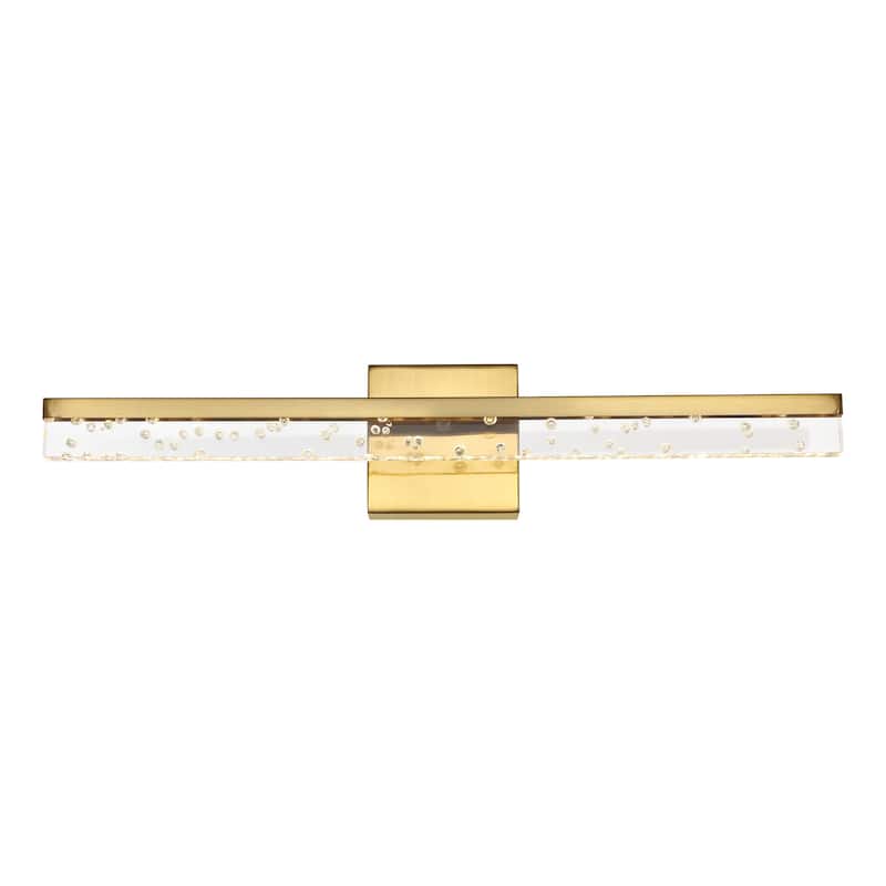 Baxter 22" 1-Light Modern Contemporary 360-Degree Rotatable Iron/Seeded Acrylic Integrated LED Vanity Light, by JONATHAN Y