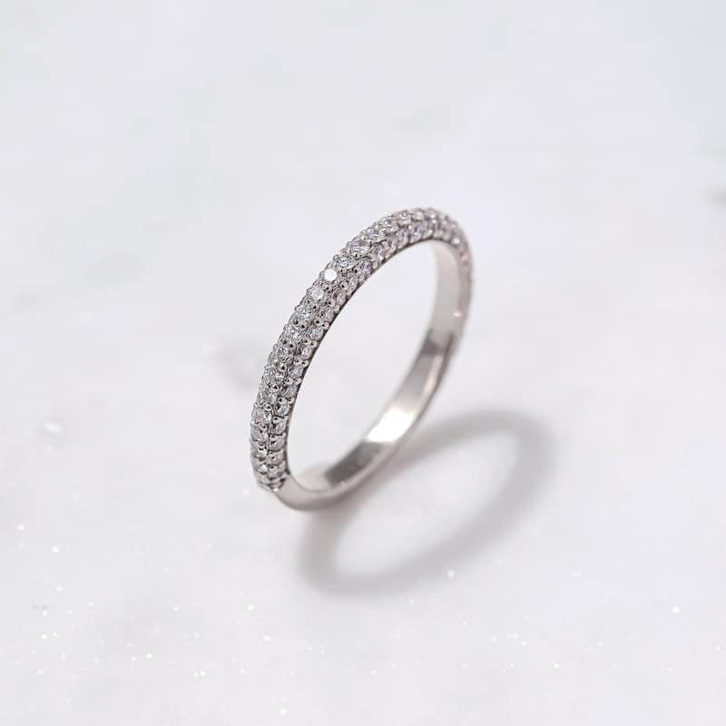 Kobelli 0.8 Carats Lab Grown Diamond Solid 14k Gold Near Eternity Micro Pave Beverly Ring