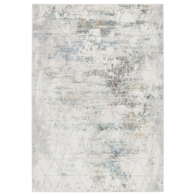 Arya Trellis Gray/ Light Blue Area Rug