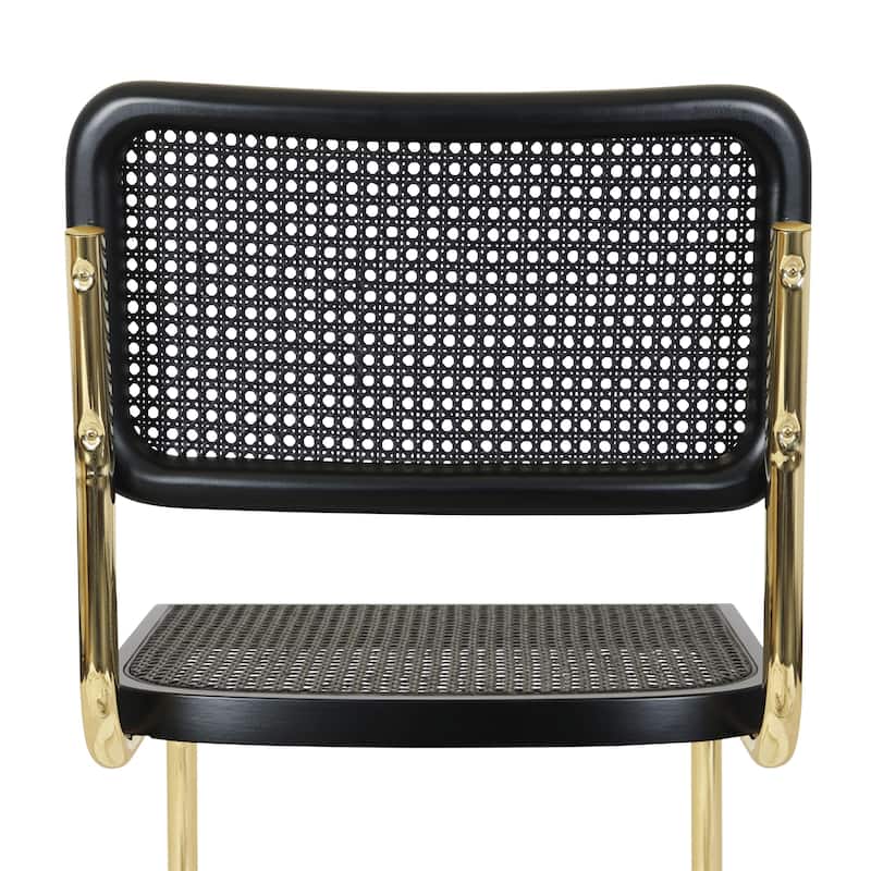 Breuer Chair Company Marcel Breuer Cesca Cane Cantilever Side Chair w/ Brass Steel Frame (Various Wood & Cane Colors)