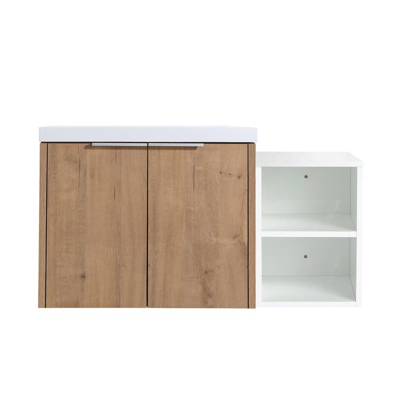 ARTCHIRLY 24/36/48/60/72/84 Inch Bathroom Vanity with Sink, Floating Bathroom Vanity with Soft Close Door and Shelf