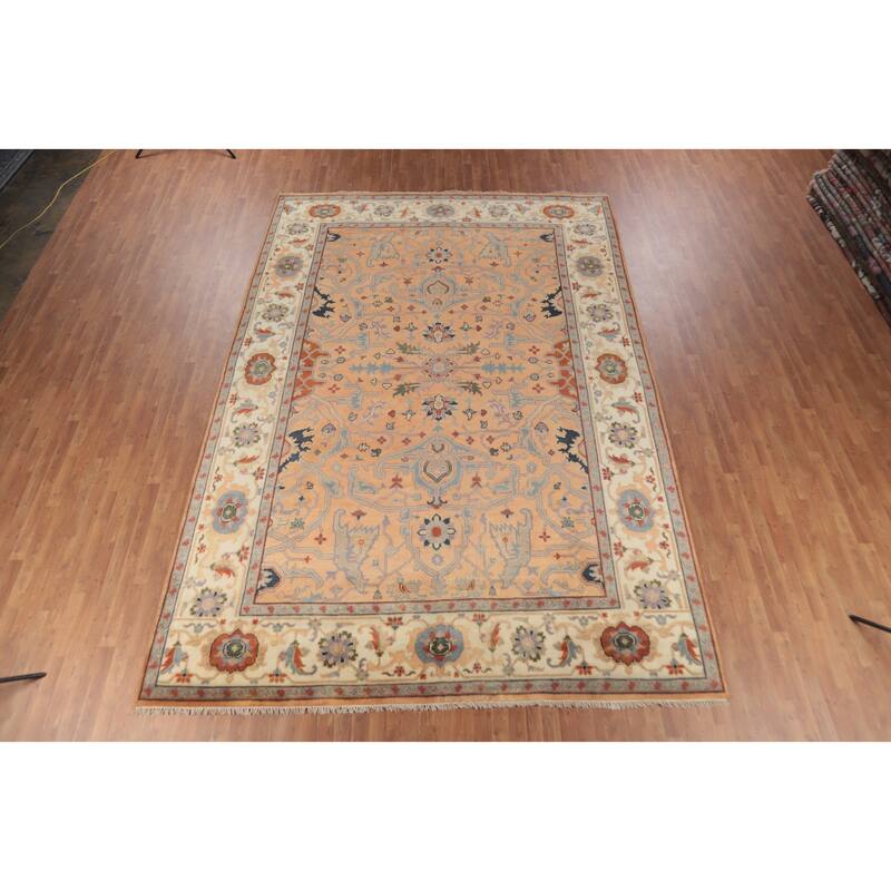 Heriz Serapi Indian Large Rug Hand-Knotted Wool Carpet - 9'8" x 14'1"
