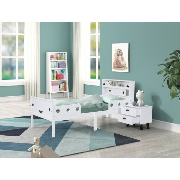 slide 2 of 13, Twin size Teddy bed and Small cabinet