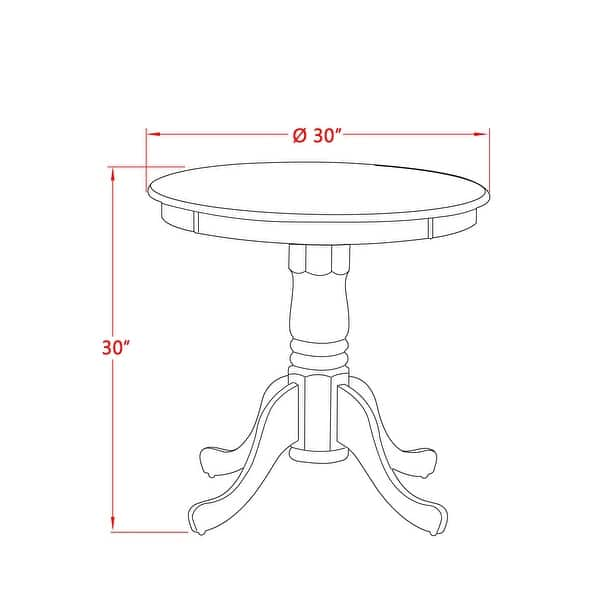 East West Furniture 3 Piece Dinette Set- a Round Dining Table with ...