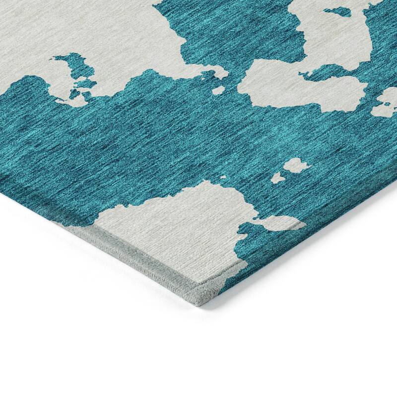 Machine Washable Indoor/ Outdoor Contemporary Abstract Chantille Rug