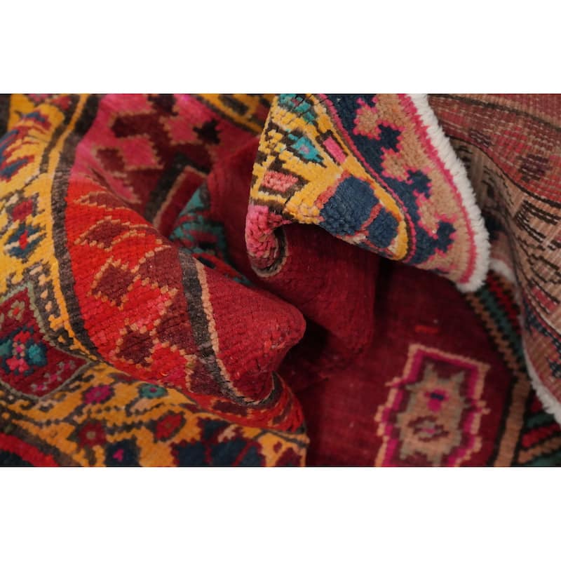 Hand Knotted Oriental 100% Wool Carpet Traditional Tribal Red Ardebil Runner Rug - 10' 6'' X 4' 5''