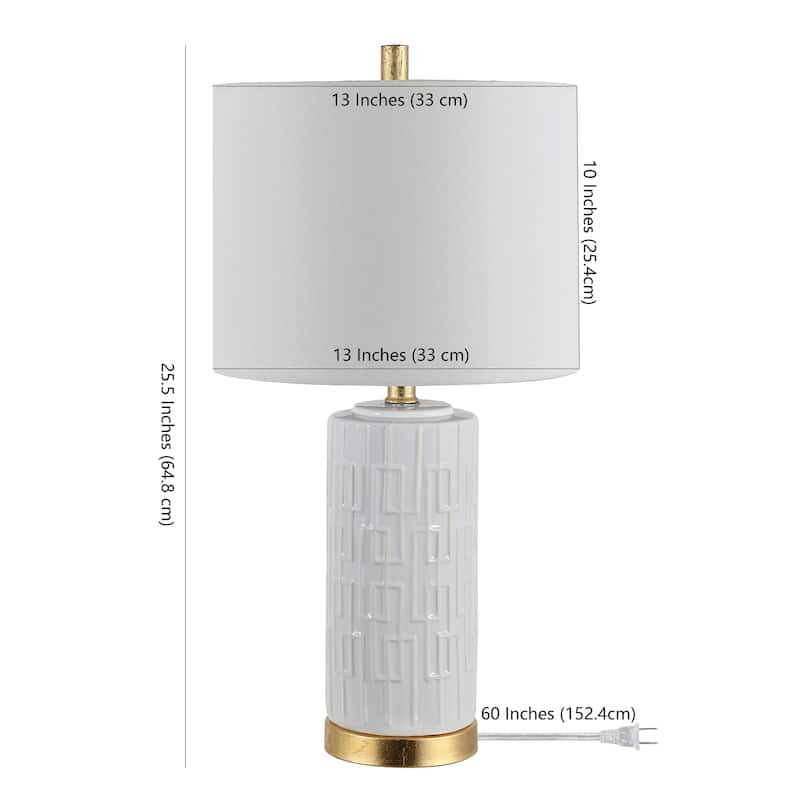 SAFAVIEH Lighting 25-inch Pehonix Ceramic Table Lamp - 13" x 13" x 25"