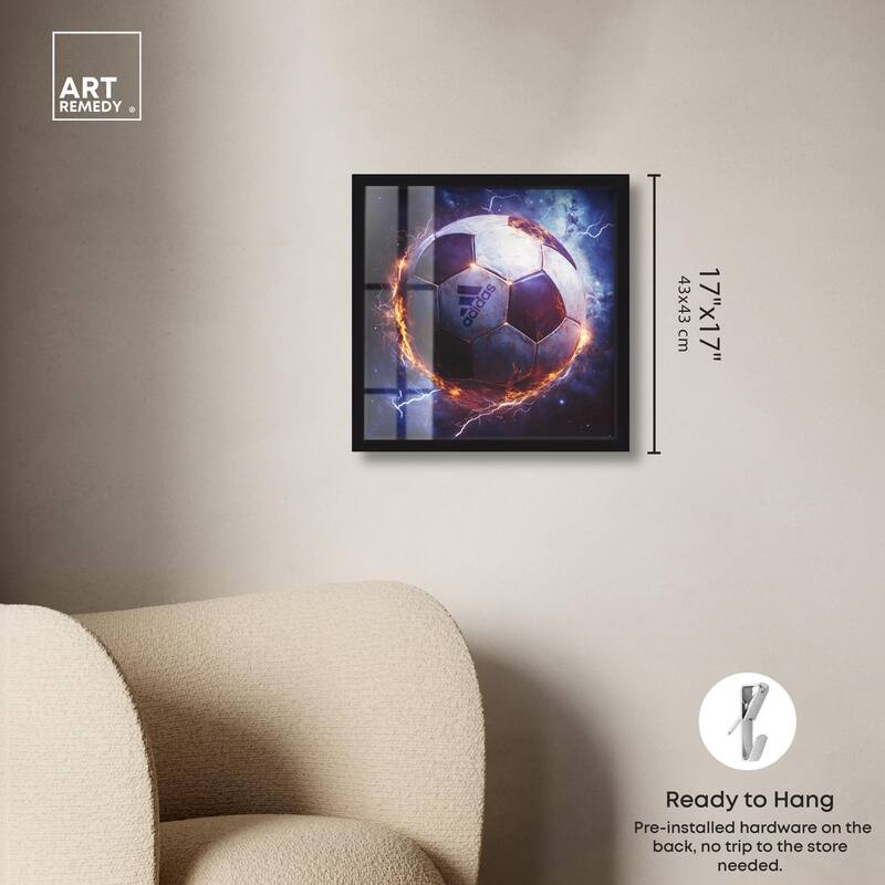 Electrify Soccer Ball Shadowbox by Art Remedy
