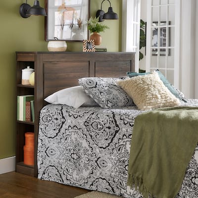 Keigo Walnut Finish Full Storage Headboard by iNSPIRE Q Classic