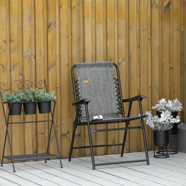 Outsunny Patio Folding Dining Chair Outdoor Portable Armchair