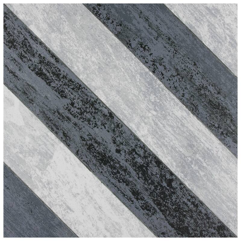 Merola Tile Cassis Sete Black 9-3/4" x 9-3/4" Porcelain Floor and Wall Tile