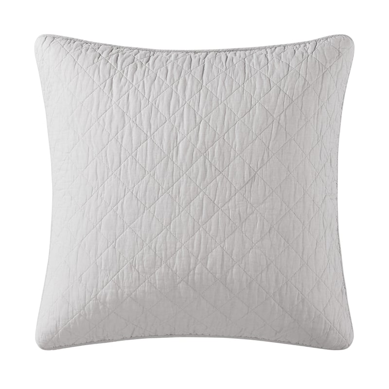 Indigo Hill by HiEnd Accents Cotton Comfort Shabby Chic Lightweight 27x27 inch Euro Sham - Gray
