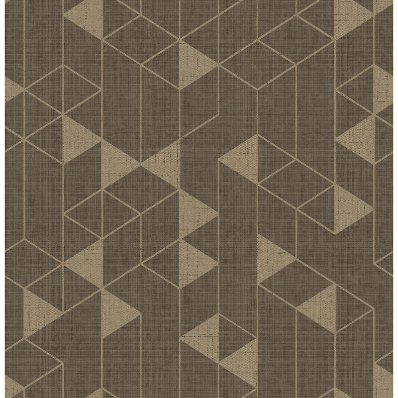 Scott Living Fairbank Chocolate Linen Geometric Wallpaper