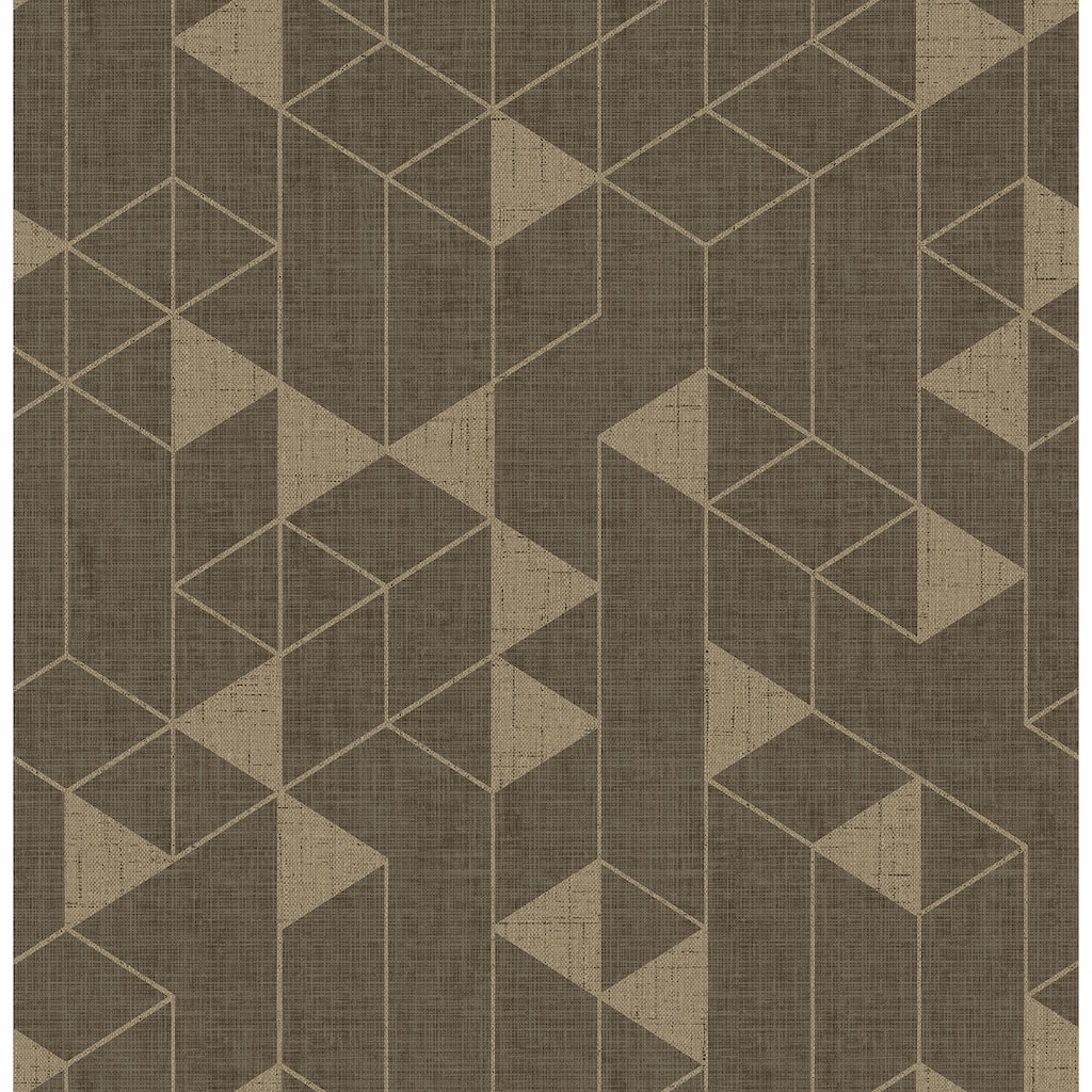 Scott Living Fairbank Chocolate Linen Geometric Wallpaper