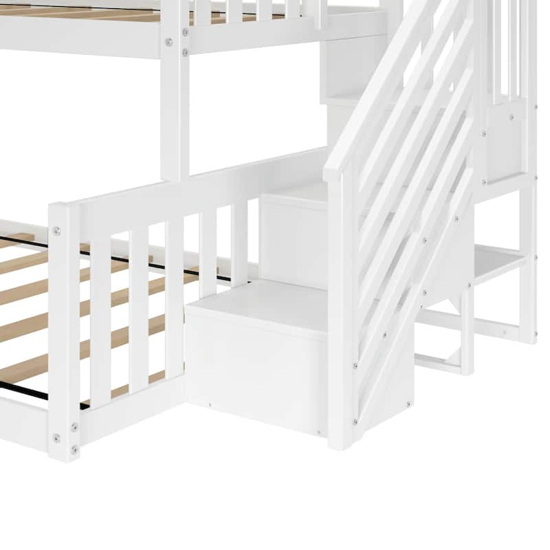 Max and Lily Twin over Full Low Bunk with Staircase
