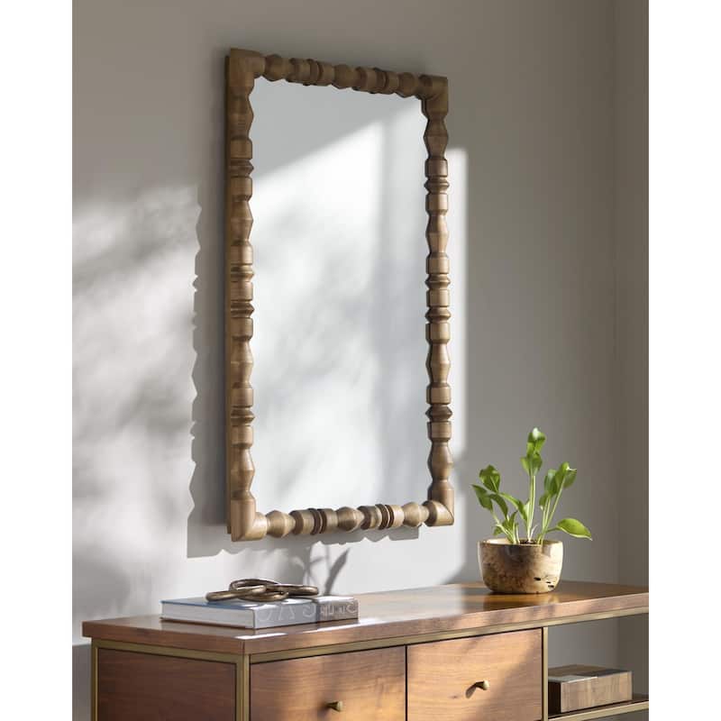 Livabliss Elisaveta Global Accent Mirror - 40"H x 30"W x 2"D - Wood