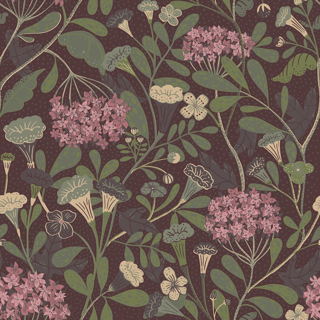 A-Street Prints Hybbe Purple Garden Wallpaper